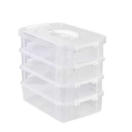 Plastična kutija za pohranu s pretincima i poklopcem za perle, LEGO kockice i sitne dijelove – kapacitet 2 L