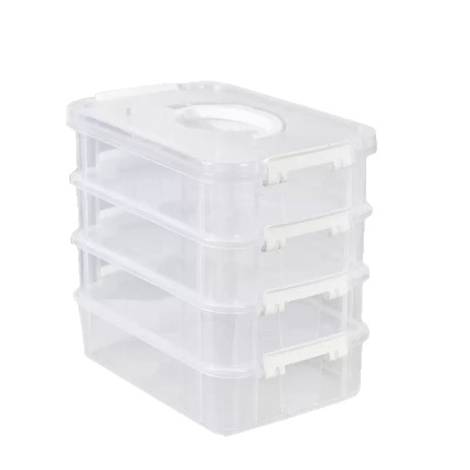 Plastična kutija za pohranu s pretincima i poklopcem za perle, LEGO kockice i sitne dijelove – kapacitet 2 L