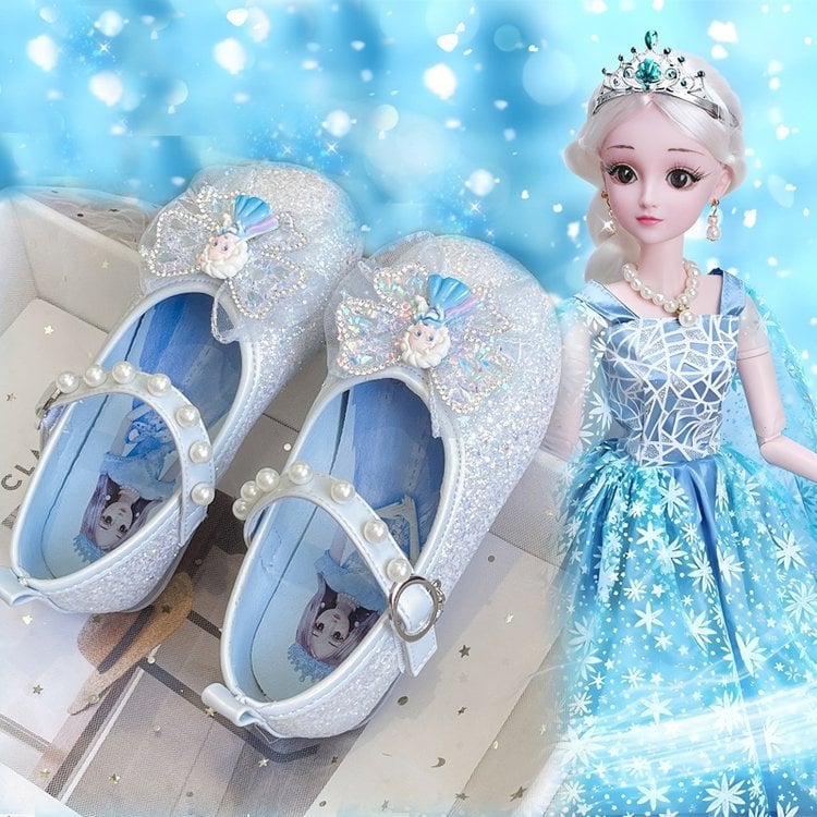 Dječje kristalne cipele – Princeza Elsa, s kristalima, gornji dio od tekstila, mekana gumena potplata