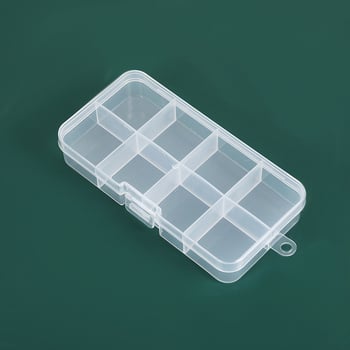 8-komorni pravokutni plastični spremnik za perle, plastične perle, hardver i ribolovnu opremu