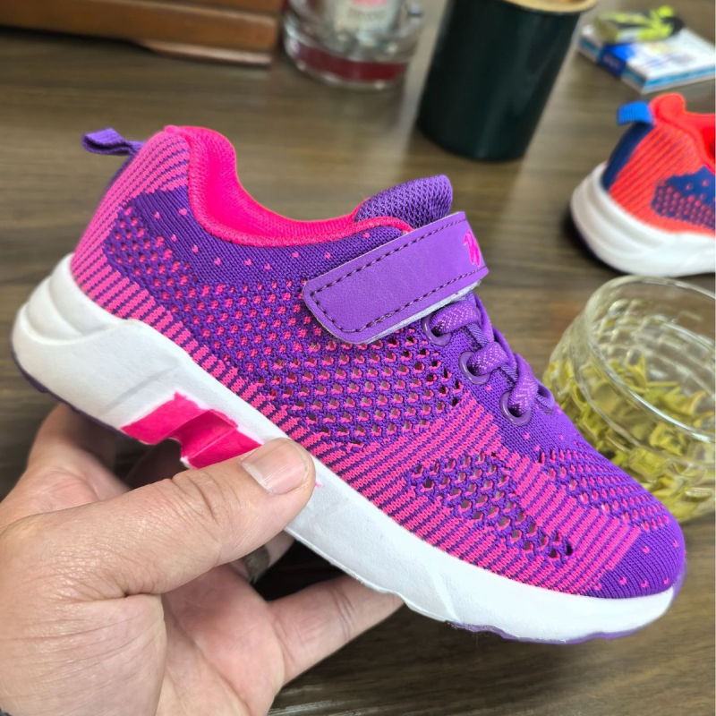 Dječje tenisice Flyknit s mrežastim gornjim dijelom, ljetne prozračne, mekana potplata, protuklizne, Velcro zatvarač, za svakodnevno trčanje