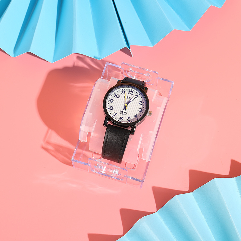 Time Cooks Rain kvarcni sat s akrilnom kutijom, jednostavan dizajn za učenike, novi model, remen od umjetne kože, analogni brojčanik, promjer 49 mm