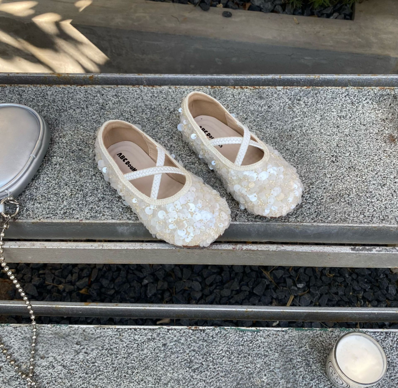 Dječje cipele za djevojčice sa šljokicama, princes stil, slip-on, mekan potplat, proljeće 2026