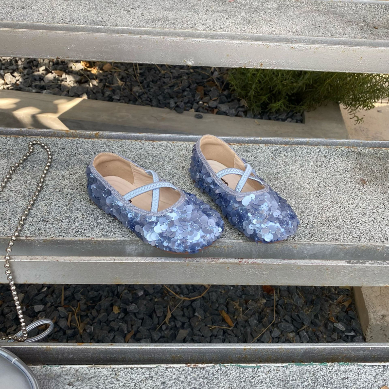 Dječje cipele za djevojčice sa šljokicama, princes stil, slip-on, mekan potplat, proljeće 2026