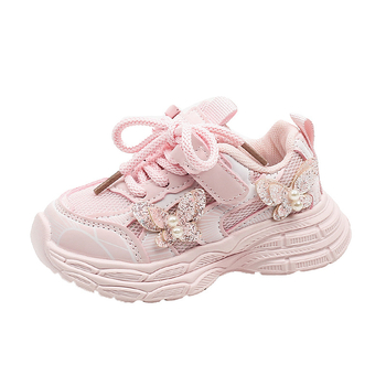 Dječje tenisice za djevojčice u stilu Dad Shoes, lagane, prozračni gornji dio od mrežice, gumeni đon, Velcro kopčanje, za proljeće i jesen