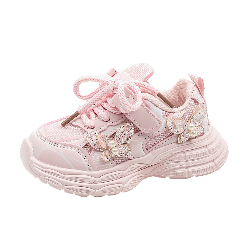 Dječje tenisice za djevojčice u stilu Dad Shoes, lagane, prozračni gornji dio od mrežice, gumeni đon, Velcro kopčanje, za proljeće i jesen