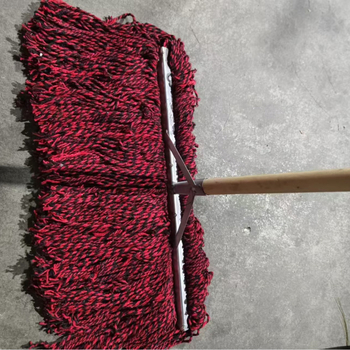 60 cm prošireni mop s čeličnom glavom, pamuk vlakna, drvena drška, željezna pločica