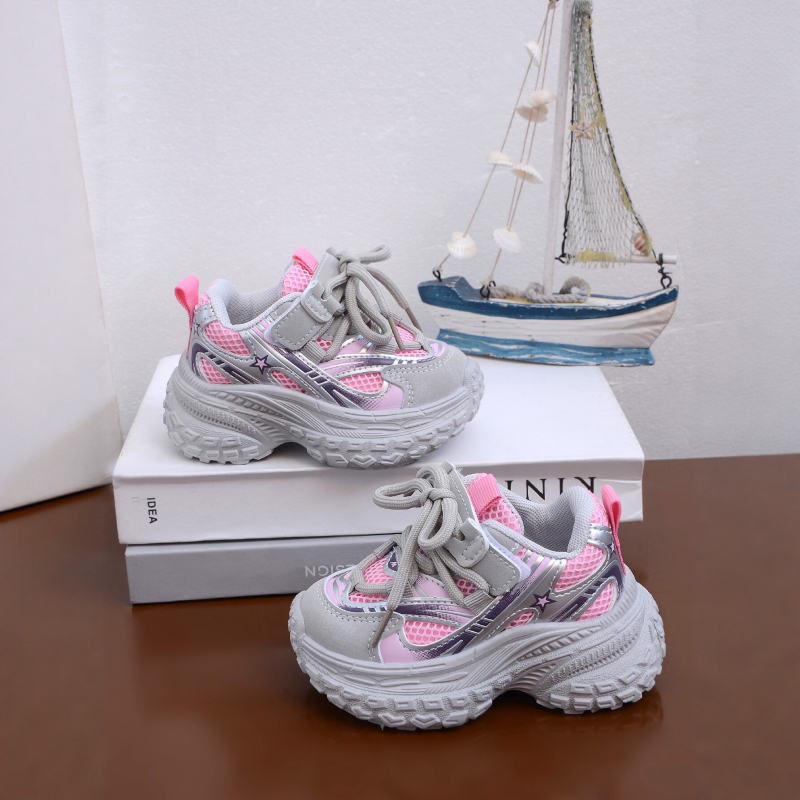 2026 novi model dječjih chunky tenisica, prozračni mrežasti gornji dio, debeli potplat, protuklizno, unisex