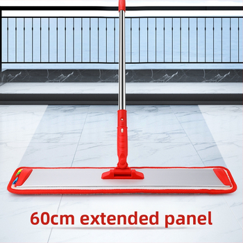 Plošni mop od aluminijske legure za podove (pločice i drvo), podesiva duljina do 145 cm, mikrovlakana glava, dimenzije 42×8, 52×8 i 62×8