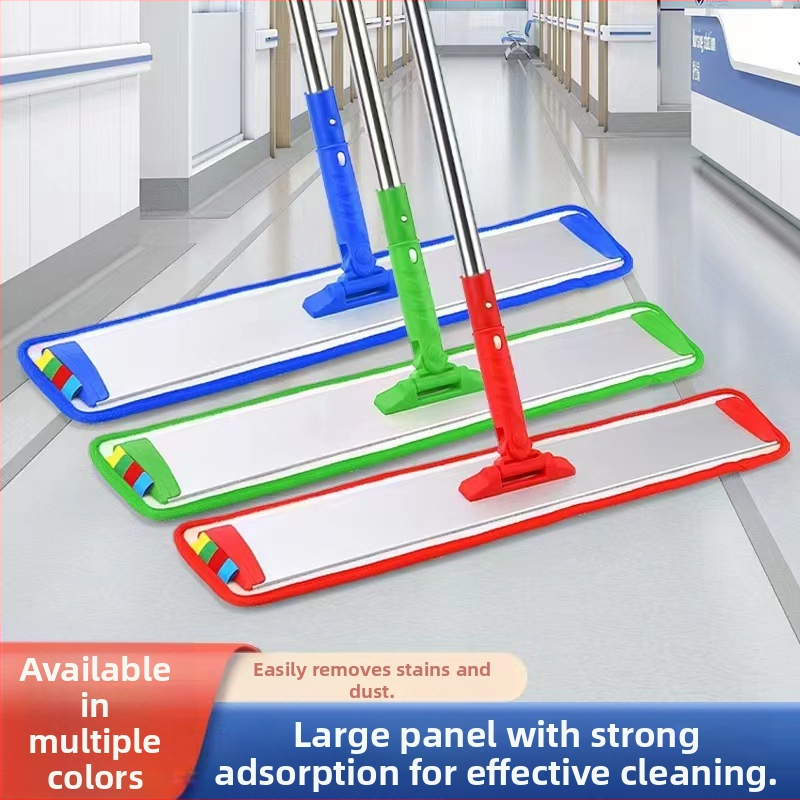 Plošni mop od aluminijske legure za podove (pločice i drvo), podesiva duljina do 145 cm, mikrovlakana glava, dimenzije 42×8, 52×8 i 62×8