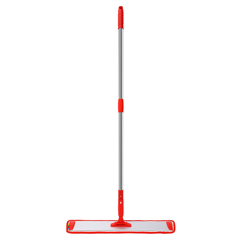 Plošni mop od aluminijske legure za podove (pločice i drvo), podesiva duljina do 145 cm, mikrovlakana glava, dimenzije 42×8, 52×8 i 62×8