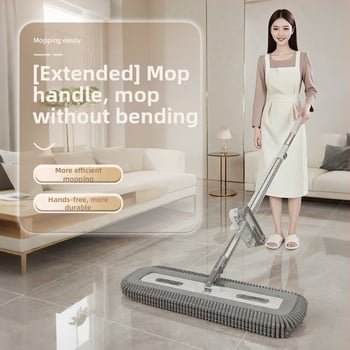 Chenille mop za kućnu upotrebu, bez dodirivanja rukama, dvostruka upotreba mokro–suho, velika plosnata upijajuća glava