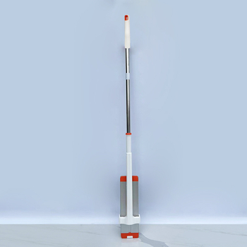 Ploški mop od aluminijske legure s ručkom od nehrđajućeg čelika, mikrovlakna glava, valjkasti sustav za cijedjenje, veličine 42/50 cm