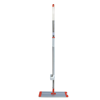 Ploški mop od aluminijske legure s ručkom od nehrđajućeg čelika, mikrovlakna glava, valjkasti sustav za cijedjenje, veličine 42/50 cm