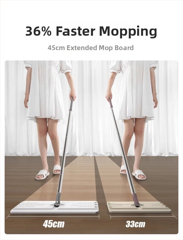 Veľký plochý mop 45×12 cm, bez nutnosti kontaktu s rukami, nový model 2024