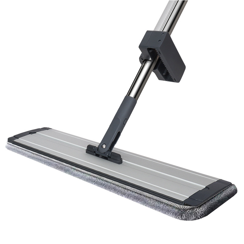 Ploški mop s velikim 42 cm panelom od aluminijskog legura i teleskopskom drškom od 144 cm, valjkasti mehanizam za iscijeđivanje