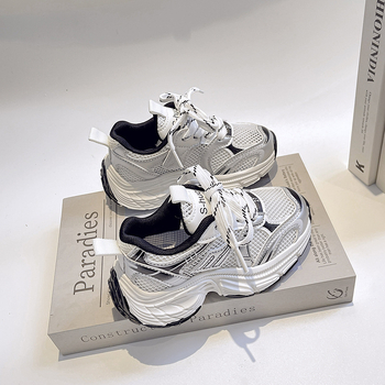 Dječje tenisice 2025, nova kolekcija proljeće-jesen, unisex, zatvaranje na Velcro traku, mreasti gornji dio, gumena potplat, stil dad shoes