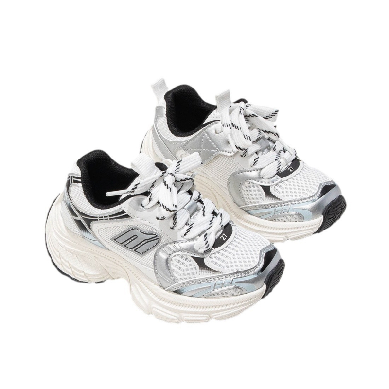 Dječje tenisice 2025, nova kolekcija proljeće-jesen, unisex, zatvaranje na Velcro traku, mreasti gornji dio, gumena potplat, stil dad shoes
