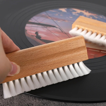Četkica za čišćenje vinilnih ploča od bukovog drveta, mokro čišćenje, uklanjanje prašine i statičnosti, izuzetno meka vlakna