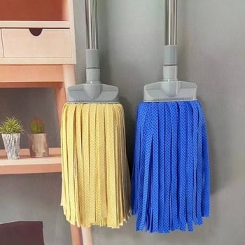 Kanome Mop din piele de cerb, cu cap rotund și cap plat – mop tradițional absorbant pentru uz zilnic în casă
