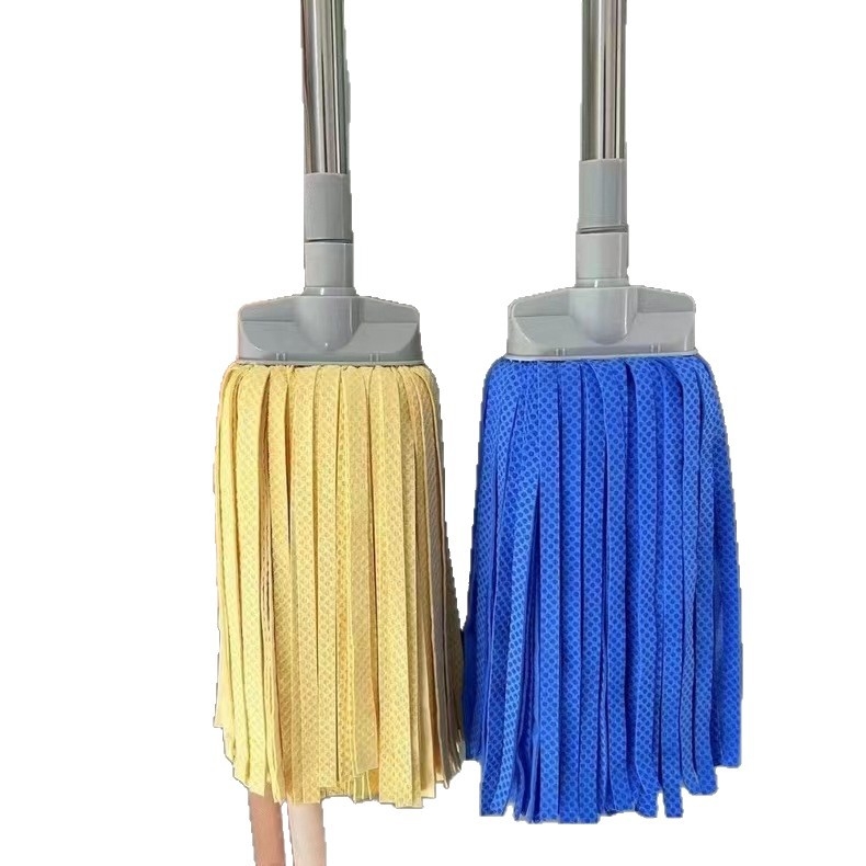 Kanome Mop din piele de cerb, cu cap rotund și cap plat – mop tradițional absorbant pentru uz zilnic în casă