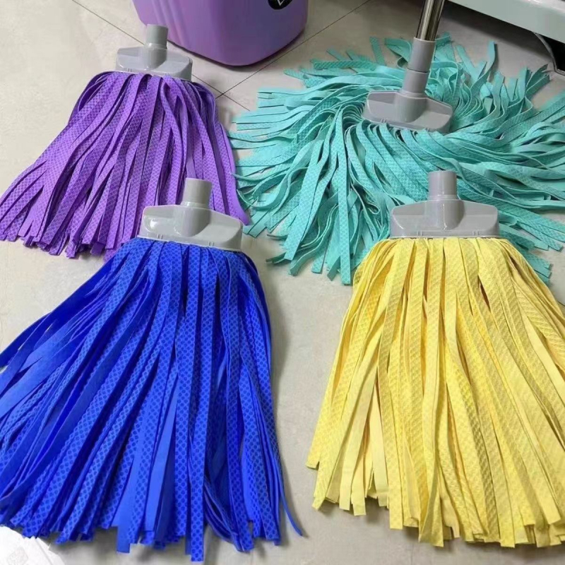 Kanome Mop din piele de cerb, cu cap rotund și cap plat – mop tradițional absorbant pentru uz zilnic în casă