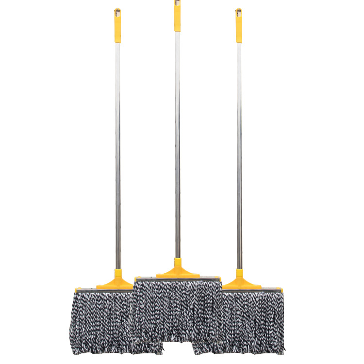 Mop od pamuknih vlakana s nehrđajućom čeličnom šipkom, klasični mop za podove, 27 cm upijajuća glava.