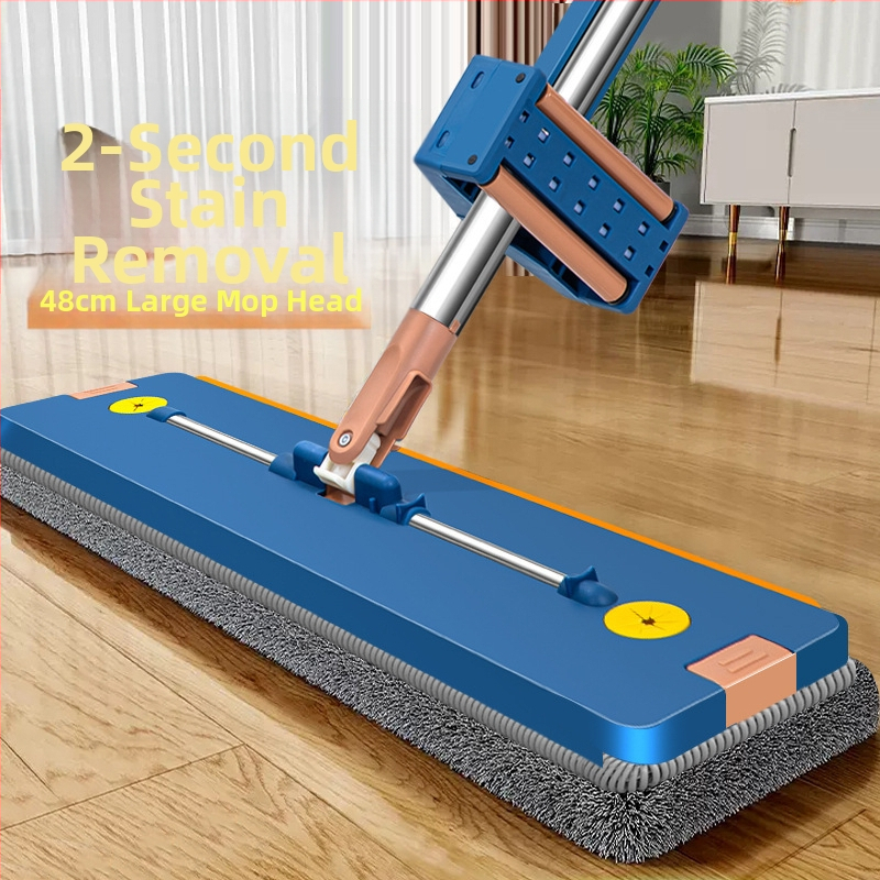 Plochý mop na domáce použitie, bezdotykové čistenie, veľká savosť, zosilnené ultra jemné vlákna