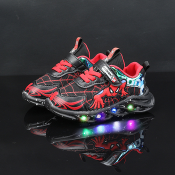 Dječje kožne tenisice s LED svjetlom, Velcro kopčanjem, unisex, za proljeće i jesen
