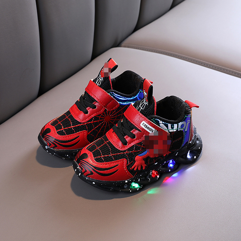 Dječje kožne tenisice s LED svjetlom, Velcro kopčanjem, unisex, za proljeće i jesen
