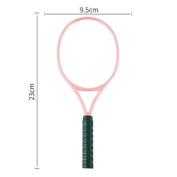 Oglindă de machiaj portabilă pentru copii, cu mâner drăguț, oglindă în formă de rachetă de tenis