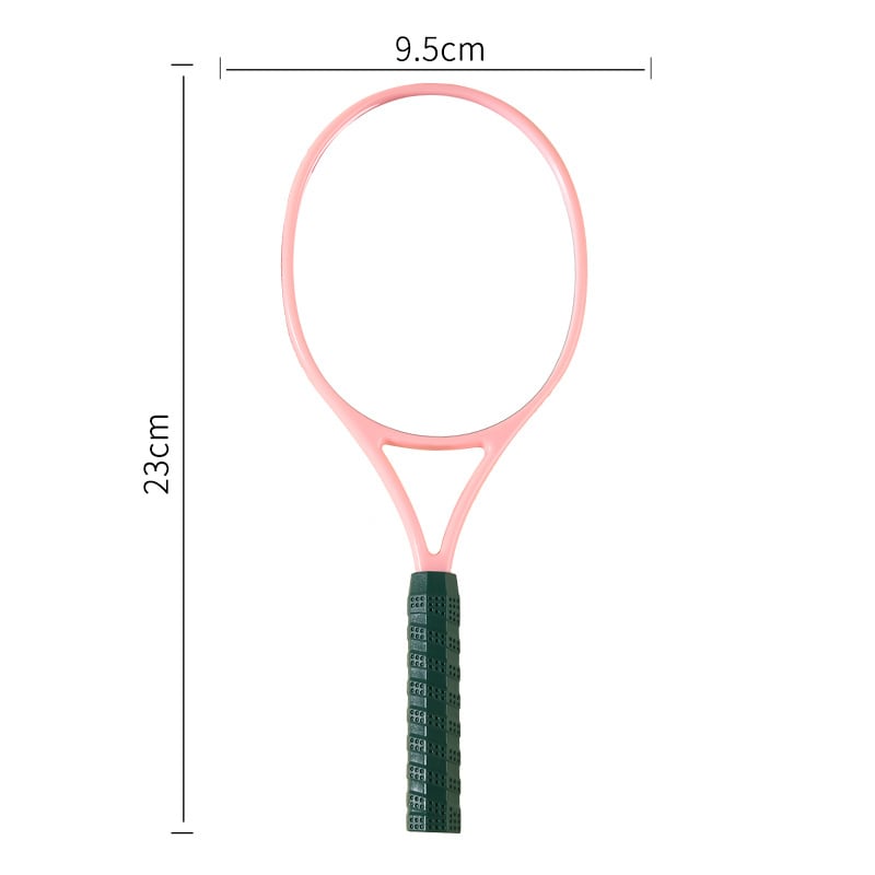 Oglindă de machiaj portabilă pentru copii, cu mâner drăguț, oglindă în formă de rachetă de tenis