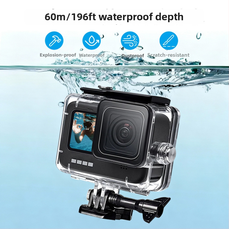 GoPro 9-13 vodotesný kryt s plávajúcou tyčou – set príslušenstva pre športovú kameru, odolný voči pádu a prachu, podvodná ochrana