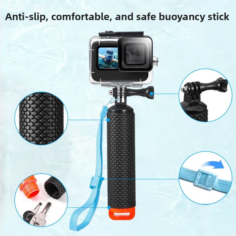 GoPro 9-13 vodotesný kryt s plávajúcou tyčou – set príslušenstva pre športovú kameru, odolný voči pádu a prachu, podvodná ochrana