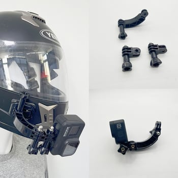 GoPro 12 – set kratkih zakrivljenih šipki za kacigu, držač brade, produženje u istom smjeru, selfie ruka za GoPro kacigu