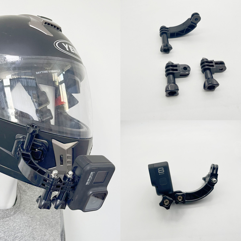 GoPro 12 – set kratkih zakrivljenih šipki za kacigu, držač brade, produženje u istom smjeru, selfie ruka za GoPro kacigu