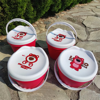 Plastična kućna stoličica za pohranu – Strawberry Bear crtić, višenamjenska dječja stolica za presvlačenje cipela, ribolov i pohranu igračaka