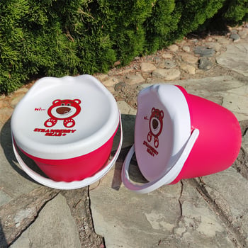 Plastična kućna stoličica za pohranu – Strawberry Bear crtić, višenamjenska dječja stolica za presvlačenje cipela, ribolov i pohranu igračaka