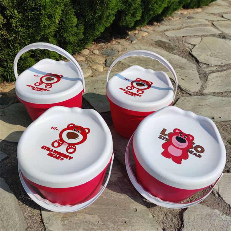 Plastična kućna stoličica za pohranu – Strawberry Bear crtić, višenamjenska dječja stolica za presvlačenje cipela, ribolov i pohranu igračaka