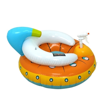 Плувен воден пистолет с надуваема седалка и UFO плаващ ринг за парти