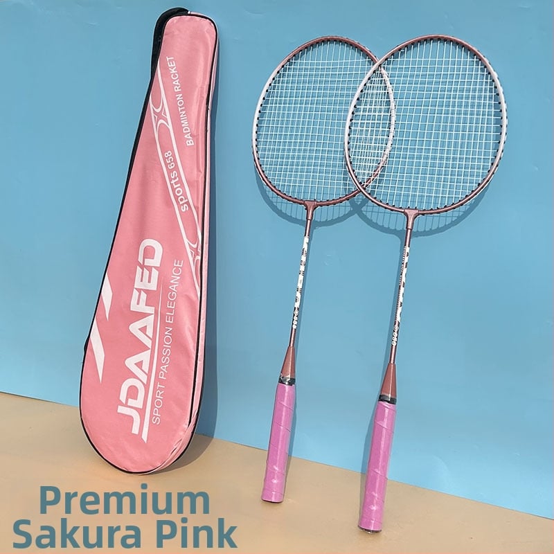 Badmintonová raketa z železného zliatiny – set pre mládež i dospelých, dva rakety, štýlový dizajn