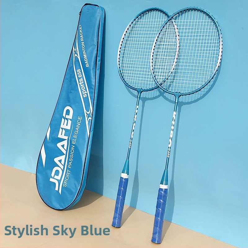 Badmintonová raketa z železného zliatiny – set pre mládež i dospelých, dva rakety, štýlový dizajn