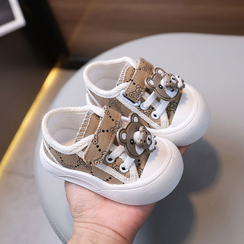 Dječje platnene tenisice za proljeće i jesen, unisex, mekana potplata, Velcro zatvarač, niski vrh, protuklizna potplata