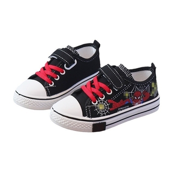 Dječje platnene tenisice s Velcro remenom i vezicama, casual slip-on, ravna potplat, crtani motiv