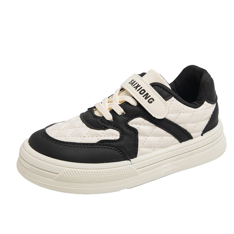 Dječje sportske tenisice, jesen 2025, unisex, bijele s gornjim dijelom od sintetičke kože, mekana potplat, casual stil