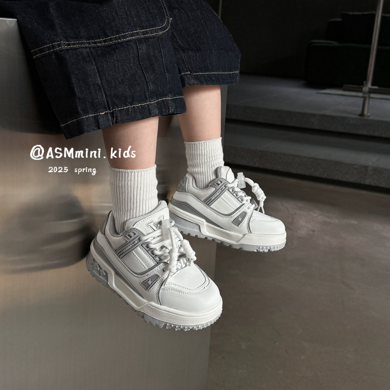 Ai Shangmeng 2025 Dječje tenisice s debelim potplatom, unisex – bijele casual tenisice za dječake i djevojčice