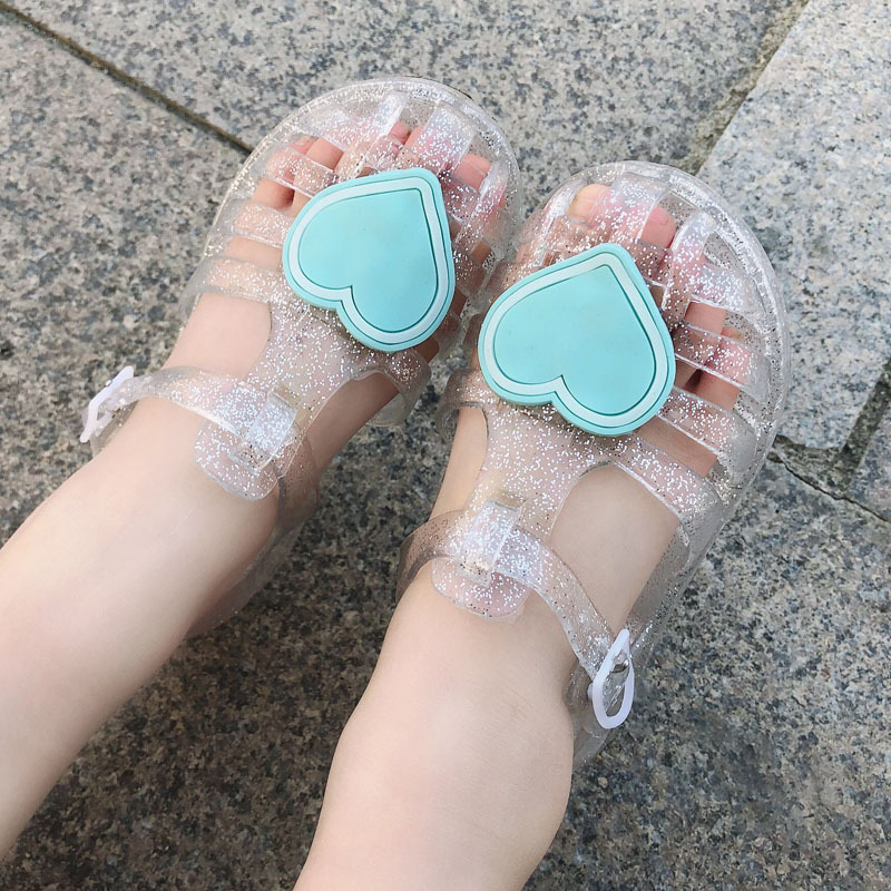 Europsko-američke modne jelly sandale za djevojčice, zatvorenim prstom, casual cipele za plažu sa srčanom i princeskom motivom