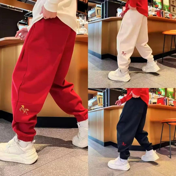 Férfi téli sportos-casual nadrág fleece-béléssel, állítható húzózsinórral és keskeny mandzsettával