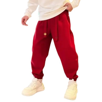 Férfi téli sportos-casual nadrág fleece-béléssel, állítható húzózsinórral és keskeny mandzsettával