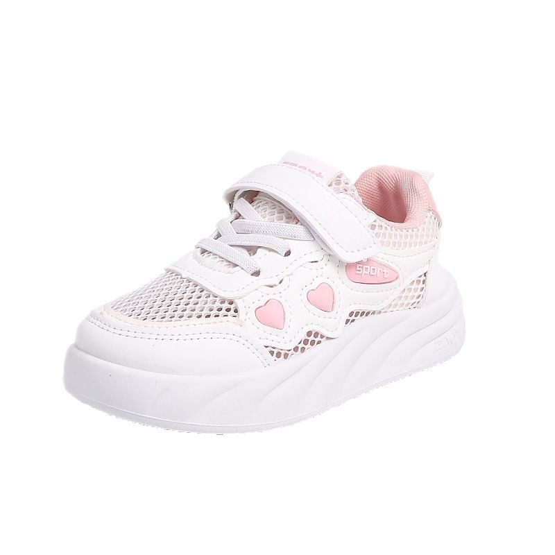 Dječje bijele tenisice za trčanje, unisex, s Velcro zatvaračem, mekani đon, niskog profila, prozračne